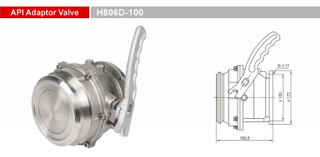 SUS 4 "API Adaptador de válvula para remolque de camión cisterna, piezas de camiones cisterna de carga inferior, H806D-100